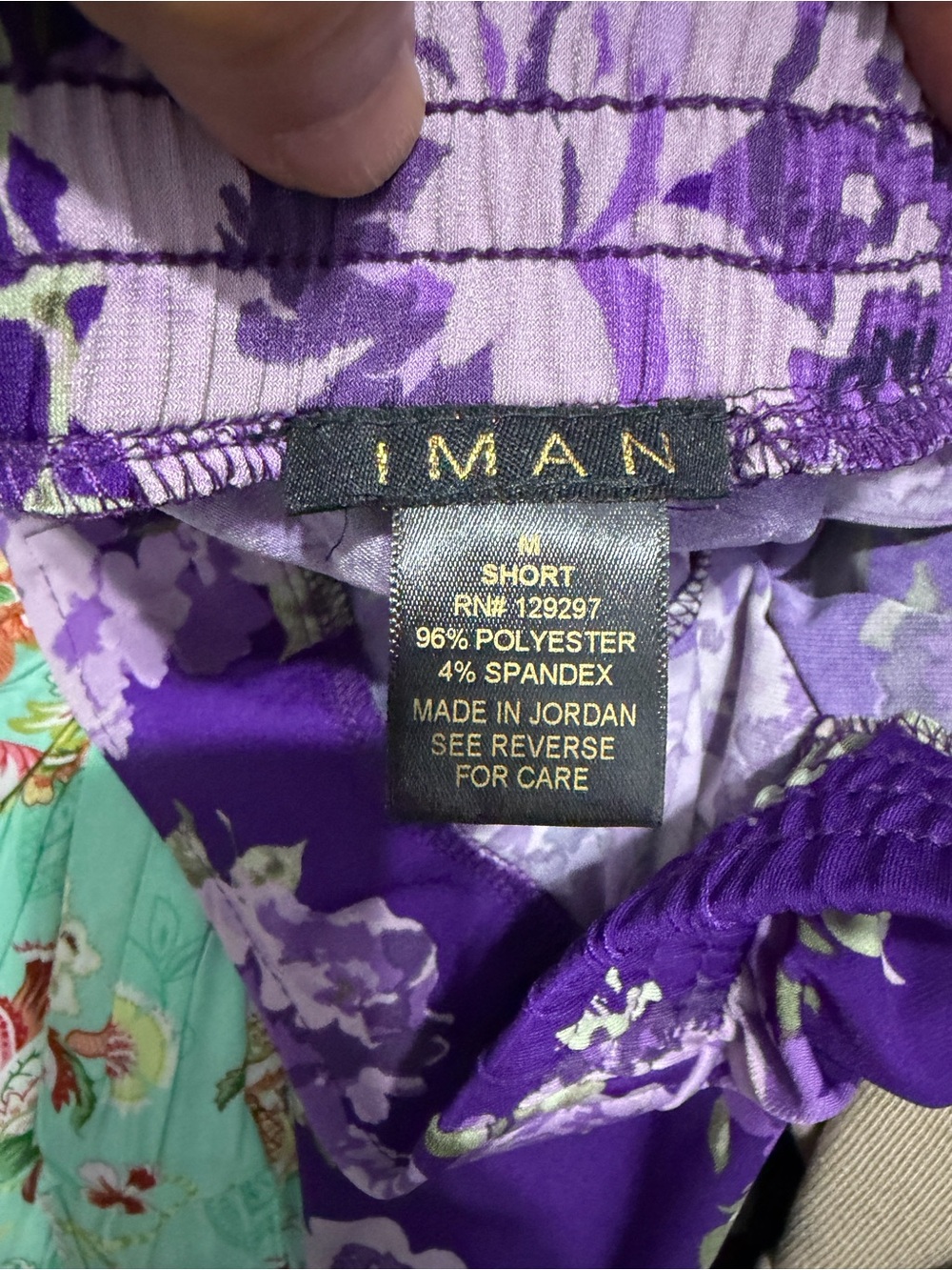 IMAN Purple Floral Wide-Leg Pants size M - Picture 4 of 4